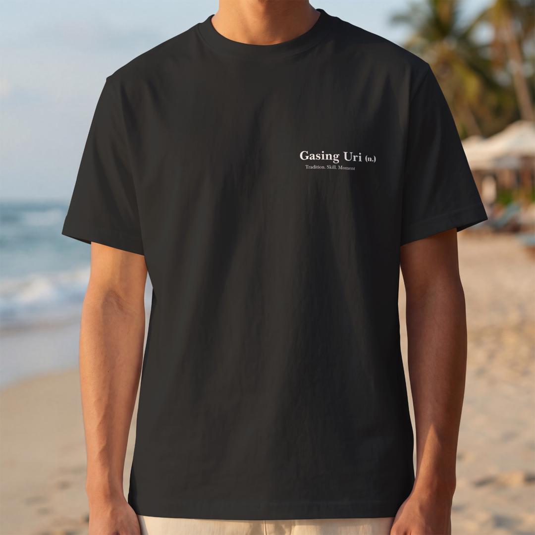 Lexicon Gasing Uri black T-shirt, front view with chest mark